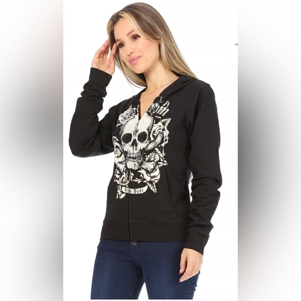 Freedom Skull Rhinestone Hoodie 